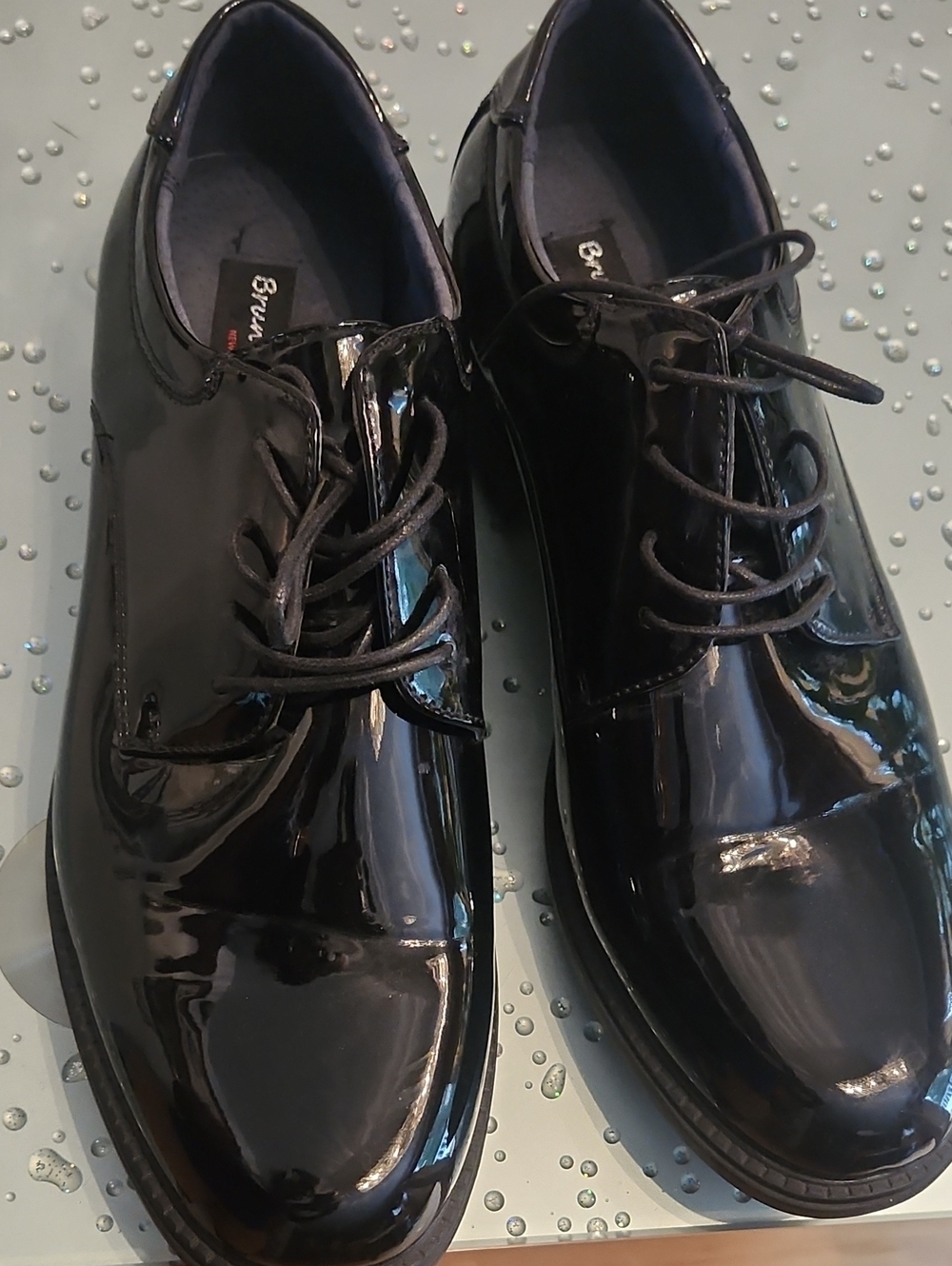 Men'sBruno Marc Black Patent Lace-Up Dress Shoes